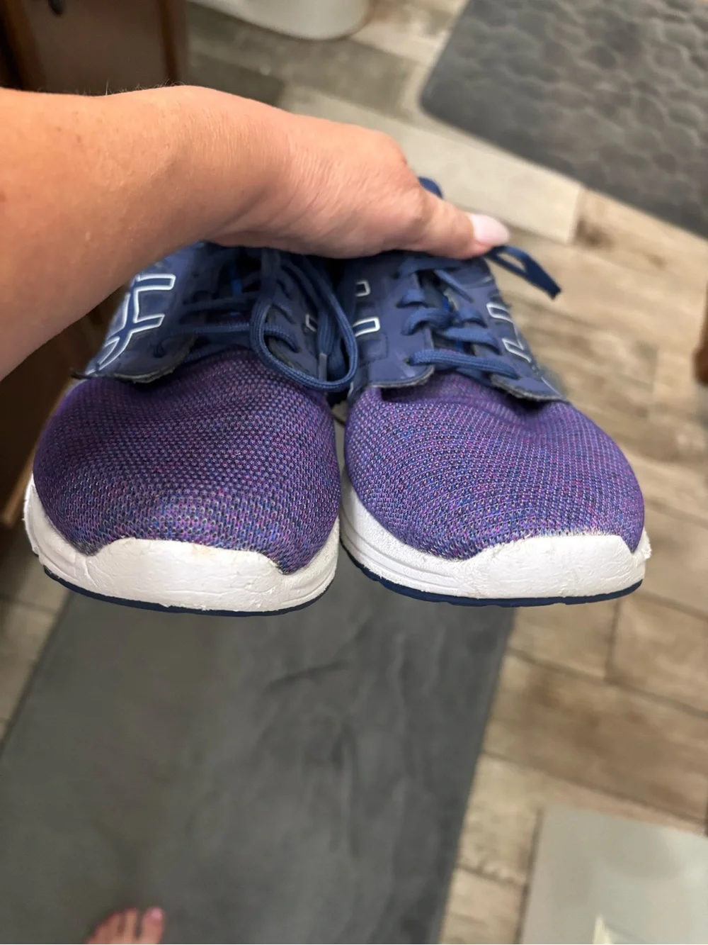Asics women’s Navy and Purple Athletic Running Shoes